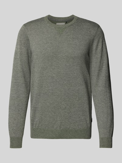 Blend Sweter z dzianiny z okrągłym dekoltem model ‘Bruton’ Ciemnozielony 2