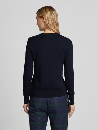 Lauren Ralph Lauren Strickpullover mit geripptem Rundhalsausschnitt Modell 'SHAVONNE' Dunkelblau 5