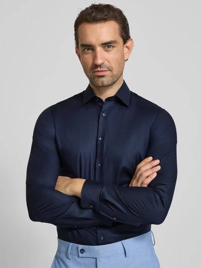 OLYMP No. Six Super slim fit zakelijk overhemd met kentkraag Marineblauw - 3