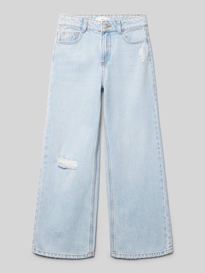 Mango Loose Fit Jeans im Used-Look Hellblau 1