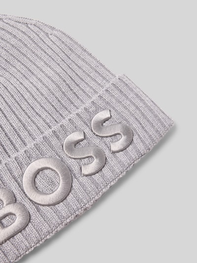 BOSS Beanie van zuivere scheerwol, model 'LARA_HAT' Middengrijs - 2