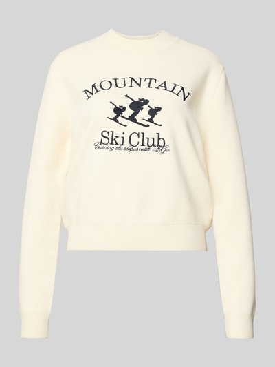 LeGer by Lena Gercke Gebreide pullover met labelstitching, model 'Allie' Offwhite - 2