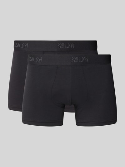SLG Boxershort met elastische logo in band in een set van 2 stuks Antraciet - 1