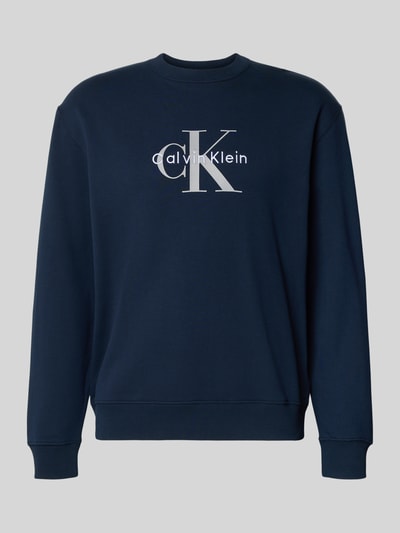 Calvin Klein Jeans Regular Fit Sweatshirt mit Logo-Print Modell 'Terry' Marine 2