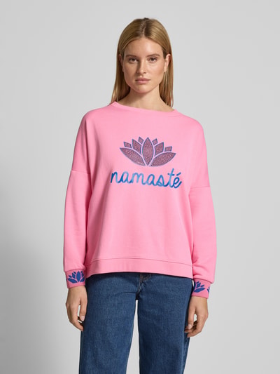 miss goodlife Oversized Sweatshirt mit gerippten Abschlüssen Rosa 4