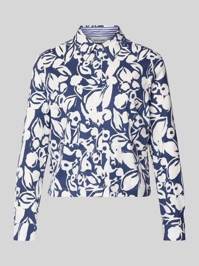 Produktfoto, Regular Fit Hemdbluse mit floralem Allover-Print von More & More, mieszanka bawełny, krój regular fit, kwiatowy nadruk na całej powierzchni, kołnierzyk koszulowy, z długim rękawem, listwa guzikowa, długość tyłu w rozmiarze 36: 52 cm, długość rękawów w rozmiarze 36: 57 cm
