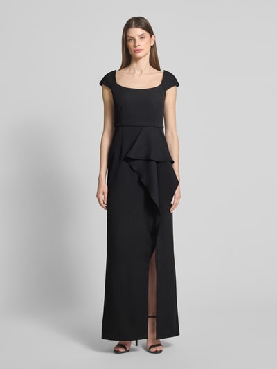 Marc Cain Maxikleid mit Volants und Gehschlitz Black 4