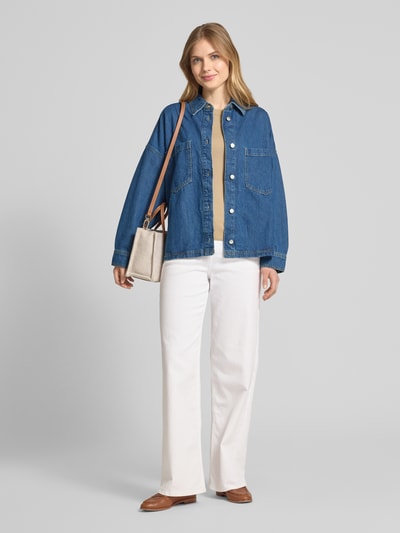 Vila Jeansjack met platte kraag, model 'CREEK' Jeansblauw - 1