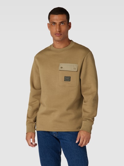 HUGO Sweatshirt mit Brusttasche Modell 'Dhaluli' Camel 4