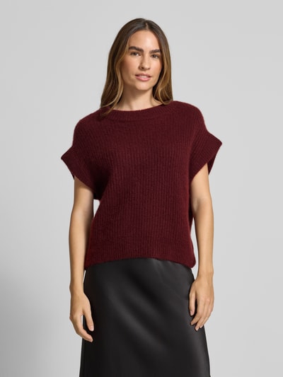 Herzensangelegenheit Gebreide spencer van een mix van kasjmier en katoen Bordeaux - 4
