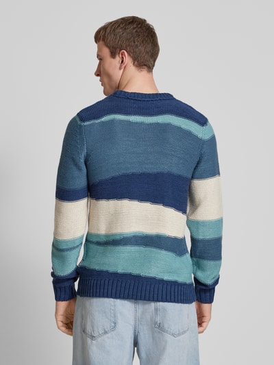 Blend Strickpullover mit Strukturmuster Marine 5