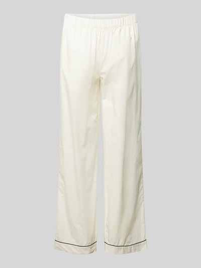 Marc O'Polo Relaxed Fit Lounge-Hose aus reinem Baumwoll-Popeline Offwhite 1