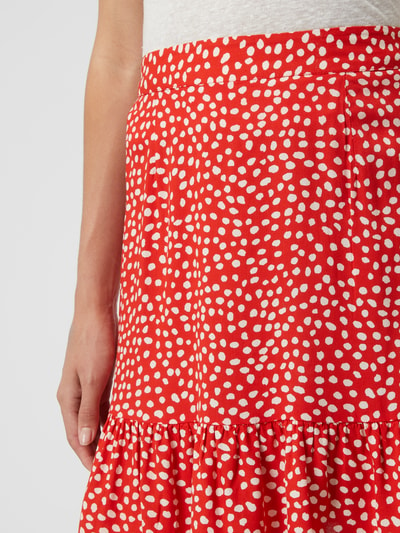 Pieces Minirok met all-over motief, model 'Nya'  Rood - 3