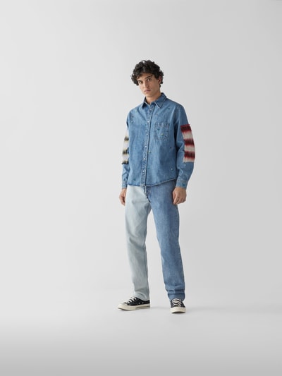 Marni Jeanshemd mit Zierbesatz Jeansblau 1