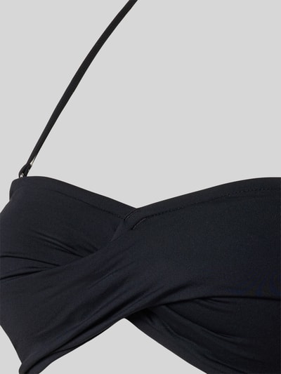 Produktfoto, Bikini Oberteil in Twist-Optik von Seafolly aus elastischem Material-Mix in Schwarz mit abnehmbaren Trägern und Rückverschluss.