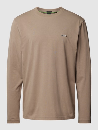 BOSS Green Longsleeve mit Label-Print Sand 2