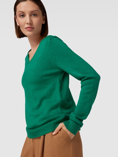 Vila Gebreide pullover met ribboorden, model 'VIRIL' Grasgroen - 3