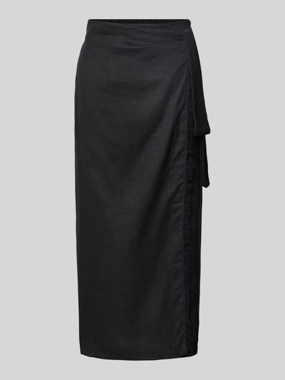 MANGO Regular Fit Midirock aus reinem Leinen Black 2