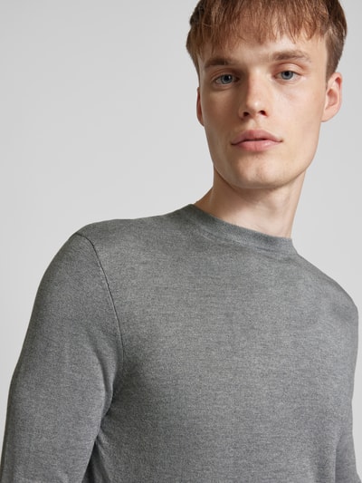 Only & Sons Gebreide pullover met ronde hals, model 'WYLER LIFE' Middengrijs gemêleerd - 3