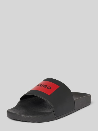 HUGO Slides mit Label-Print Modell 'Timein' Black 1