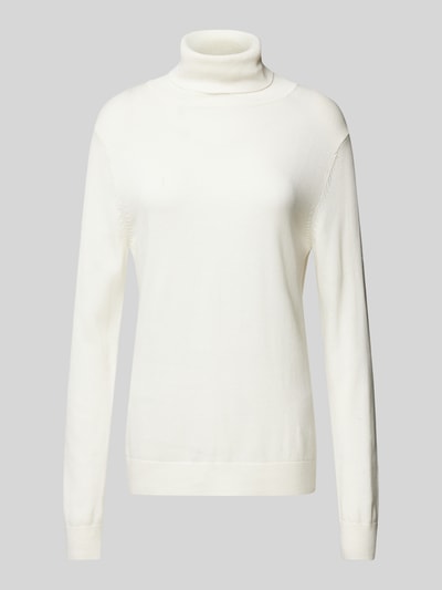 Tom Tailor Regular Fit Rollkragenpullover aus atmungsaktiver Baumwolle Offwhite 2