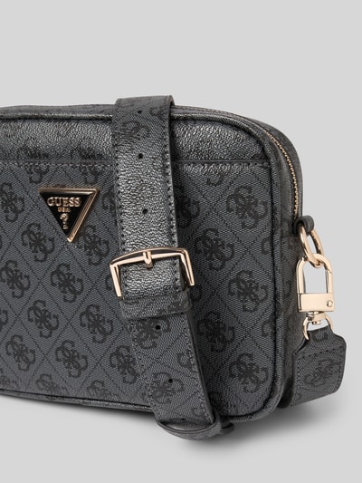 Guess Schoudertas met labelapplicatie, model 'MERIDIAN' Grafiet - 3