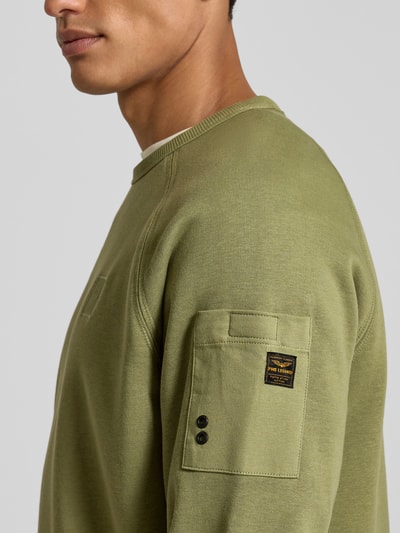 PME Legend Sweatshirt met labelpatch Olijfgroen - 3