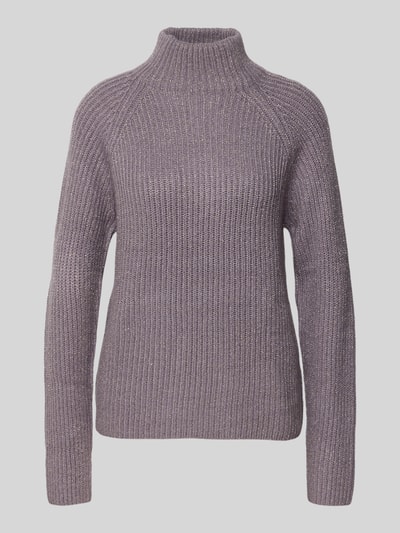 Jake*s Collection Gebreide pullover in riblook met opstaande kraag Lavendel - 2