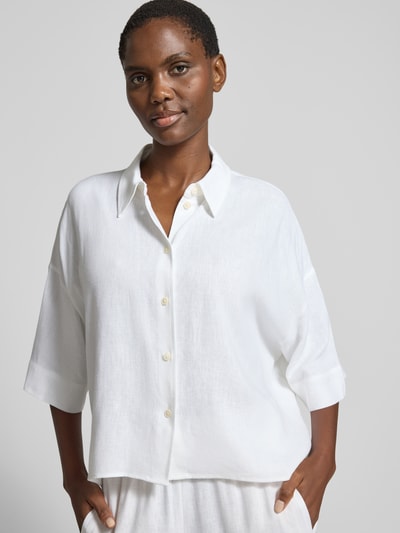 DRYKORN relaxed fit blouse van linnen-viscosemix Wit - 3