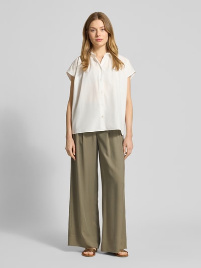 Selected Wide Leg Bundfaltenhose aus Lyocell-Leinen-Mix Modell 'NATUK' Oliv 1