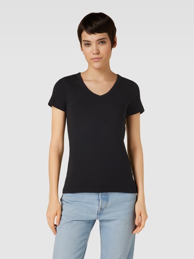 Esprit T-Shirt mit abgerundetem V-Ausschnitt Black 4