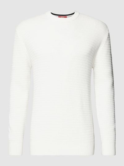 Esprit Collection Sweter z dzianiny z fakturowanym wzorem Złamany biały 2