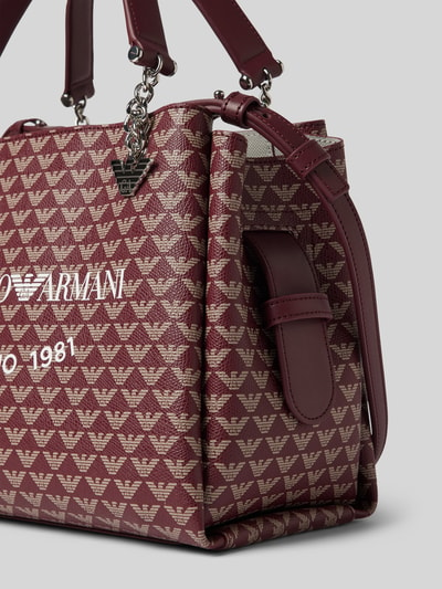 Emporio Armani Handtasche mit Label-Print Modell 'ANNIE' Dunkelrot 3