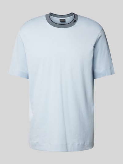 Emporio Armani T-Shirt mit Label-Stitching Hellblau 2