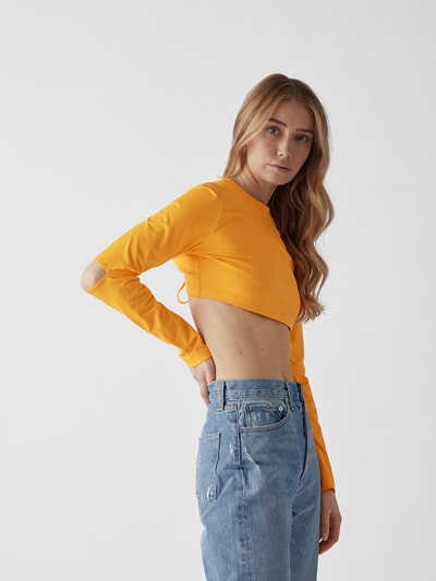 Jacquemus Cropped Longsleeve mit Schnürung Orange 6