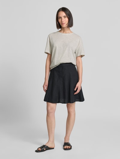 Marc O'Polo Ausgestellter Mini-Rock aus reinem Leinen BLACK 1