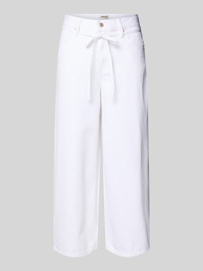 Produktfoto, Regular Fit Culotte aus reiner Baumwolle Modell 'GIANNA' von Only in Optik: Unifarben, 5-Pocket-Design, Denim, weiß