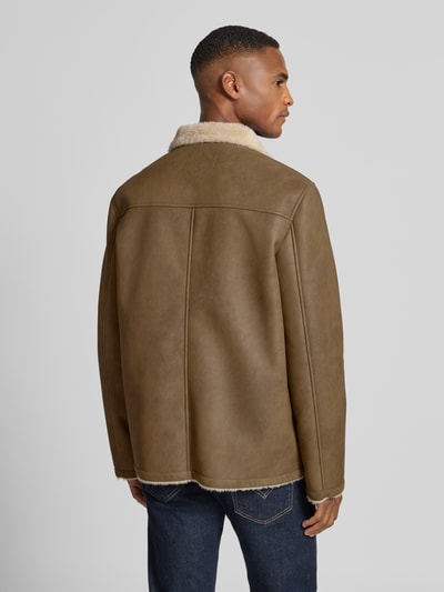 Cinque Jacke in Leder-Optik Modell 'BARROW' Dunkelbraun 5