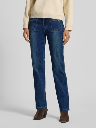 Buena Vista Straight Fit Jeans im Used-Look Modell 'Stella' Dunkelblau 4
