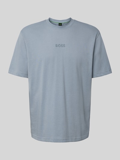 BOSS Green Regular fit T-shirt van puur katoen Rookblauw - 2