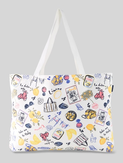 Tom Tailor Standtasche mit Schriftzug-Stitching Weiss 4