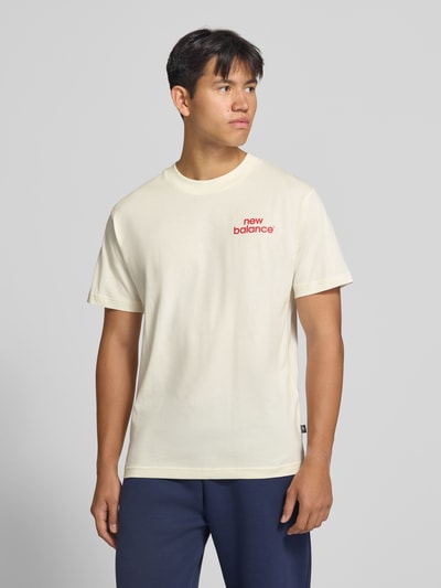 New Balance Regular Fit T-Shirt aus reiner Baumwolle Modell 'INTELLIGENT' Offwhite 4