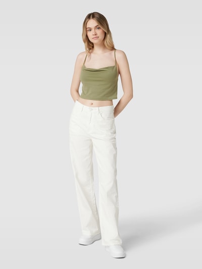 Review Crop Top mit Wasserfall-Ausschnitt Lind 1