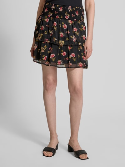 Vero Moda Ausgestellter Mini-Rock mit Allover-Muster Modell 'SMILLA' Black 4