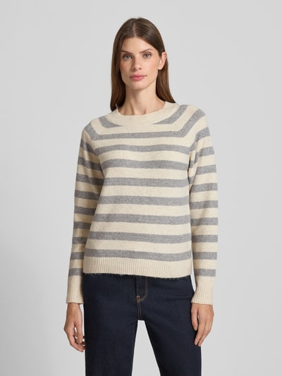 Vero Moda Regular fit gebreide pullover met raglanmouwen, model 'DOFFY' Ecru - 4