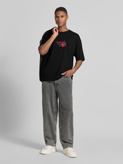 HUGO Oversized T-Shirt aus reiner Baumwolle Modell 'DOMANS' Black 1