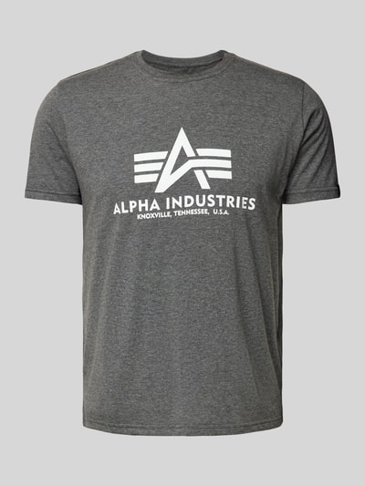 Alpha Industries T-shirt z nadrukiem z logo Średnioszary 2