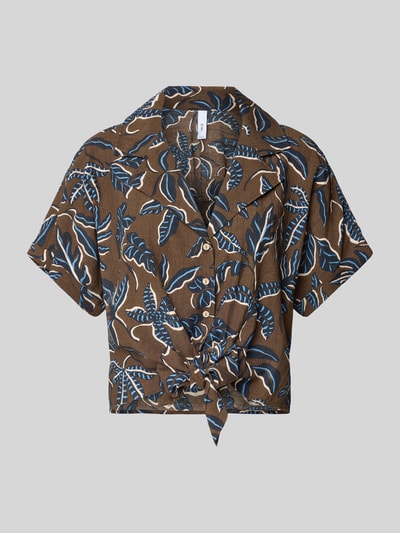 Mango Regular Fit Bluse mit Saum zum Binden Modell 'LIFE' Dunkelbraun 2