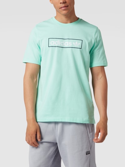 adidas Originals T-shirt van puur biologisch katoen met labelprint Mintgroen - 4