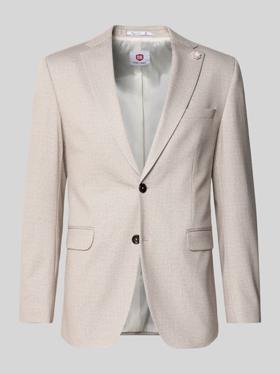 Produktfoto, Slim Fit 2-Knopf-Sakko Modell 'Paul' von CG - Club of Gents aus hellem Material-Mix mit Viskose-Anteil, Reverskragen, Pattentaschen.